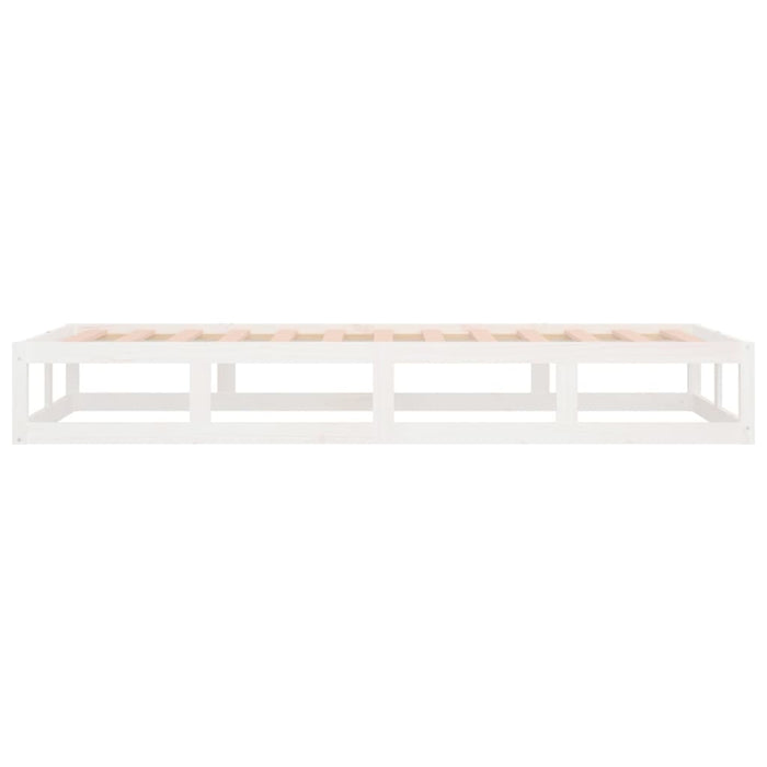 Cadru de pat mic single, alb, 75x190 cm, lemn masiv - WALTI WALTI