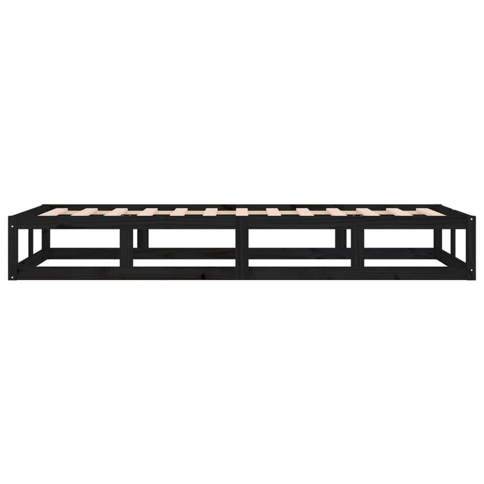 Cadru de pat mic single, negru, 75x190 cm, lemn masiv - WALTI WALTI