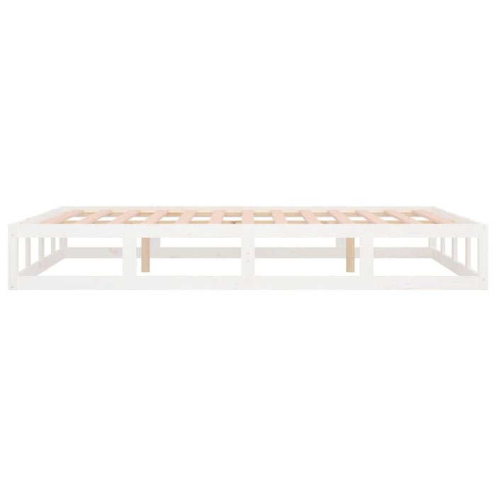 Cadru de pat mic dublu, alb, 120x190 cm, lemn masiv WALTI