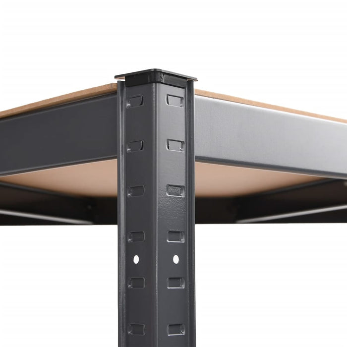 Raft de colț cu 4 niveluri, antracit, oțel & lemn compozit - WALTI WALTI