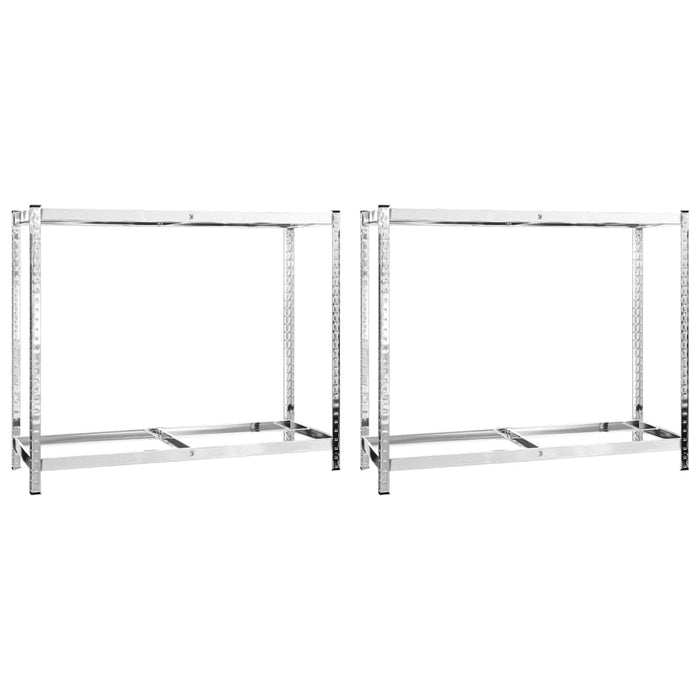 Rafturi anvelope 2 niveluri 2 buc. argintiu 110x40x110 cm oțel - WALTI WALTI