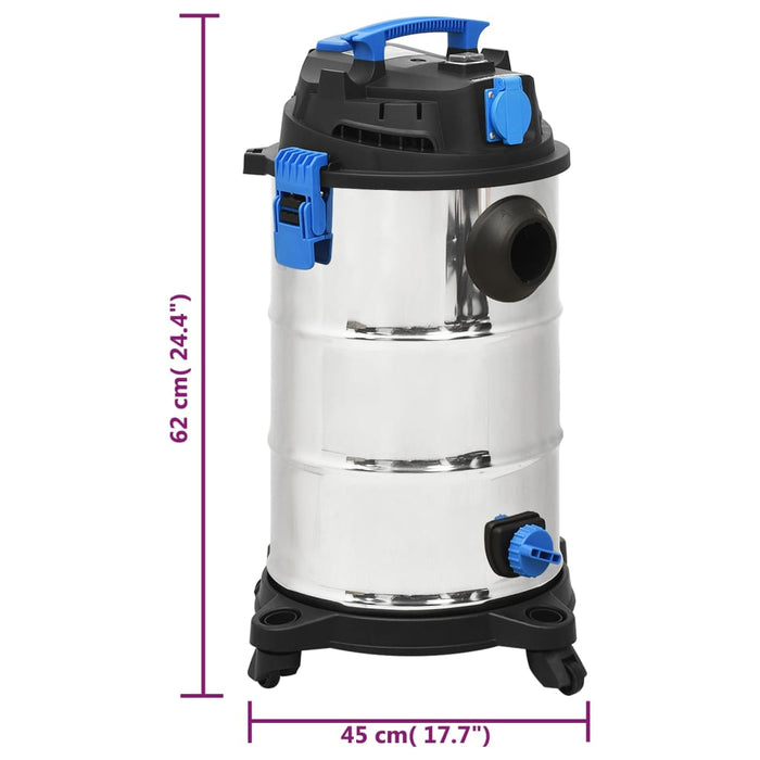 Aspirator cu aspirare umedă și uscată, 1200 W, argintiu, 30 L - WALTI WALTI
