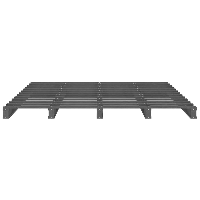 Pat din paleți King Size, gri, 150x200 cm, lemn masiv de pin - WALTI WALTI