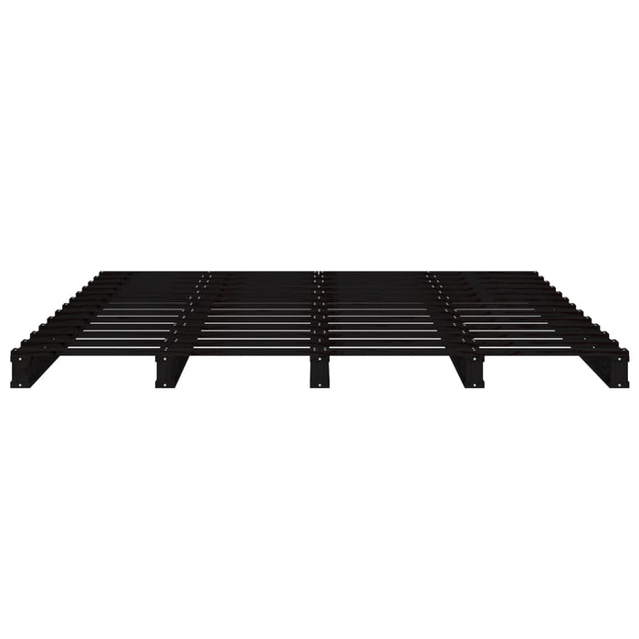 Pat din paleți Small Double negru 120x190 cm lemn masiv pin - WALTI WALTI