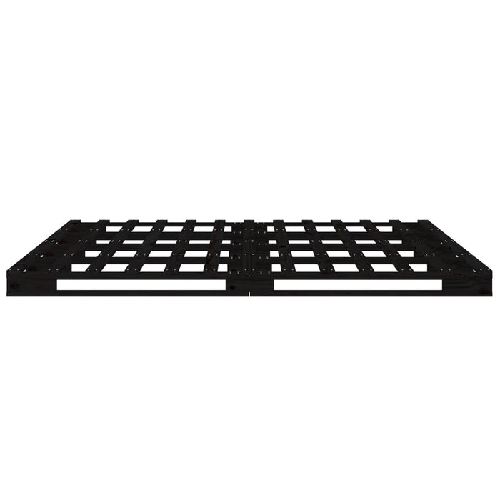 Pat din paleți Small Double negru 120x190 cm lemn masiv pin - WALTI WALTI