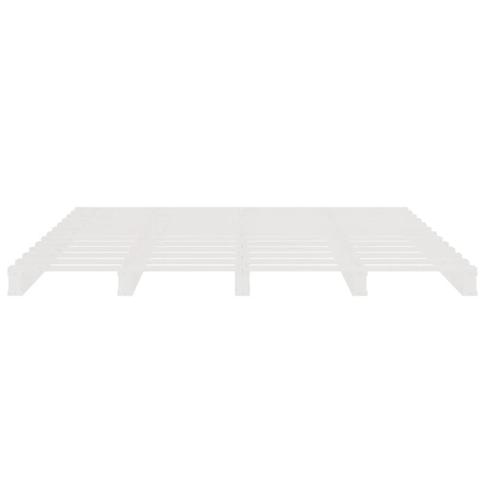 Pat din paleți Double, alb, 135x190 cm, lemn masiv de pin - WALTI WALTI