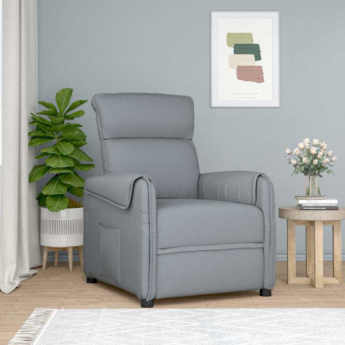 Fotoliu rabatabil, gri deschis, material textil WALTI