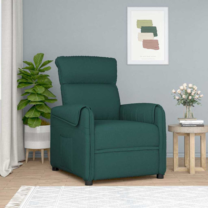 Fotoliu rabatabil, verde închis, material textil WALTI