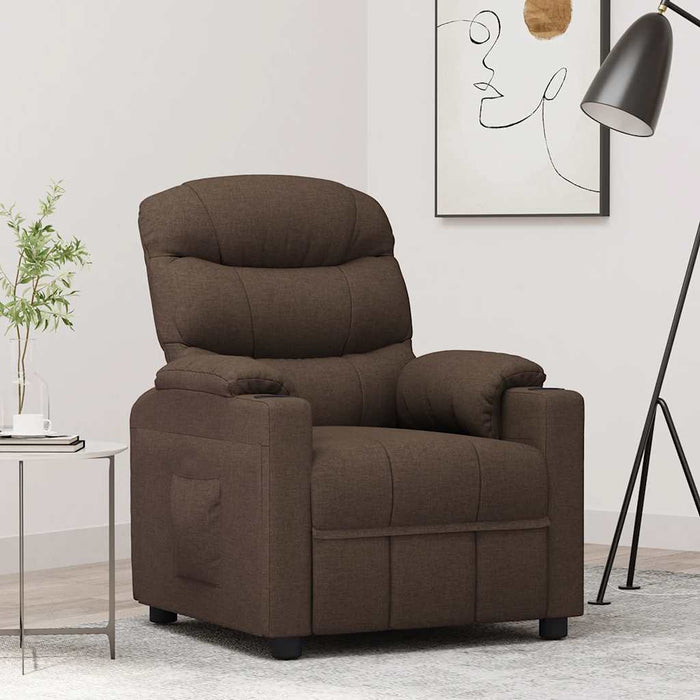 Fotoliu rabatabil maro închis, material textil WALTI