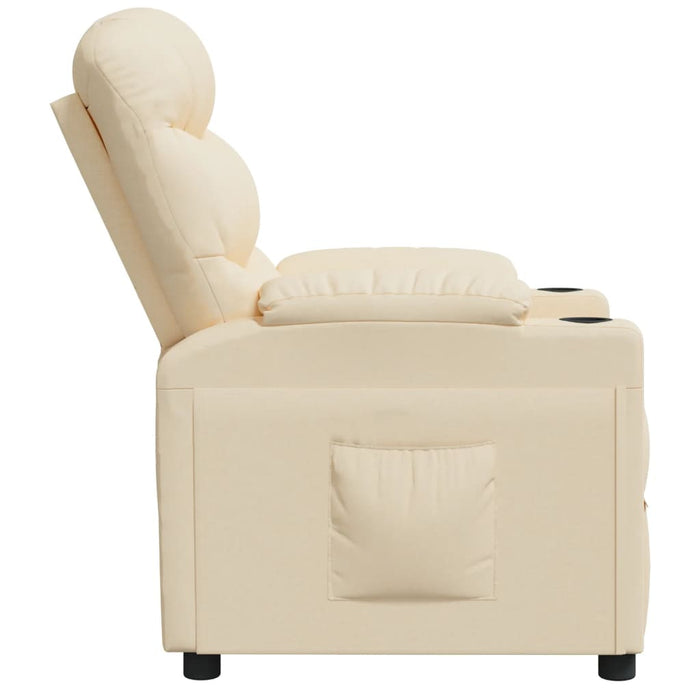 Fotoliu rabatabil, crem, material textil WALTI