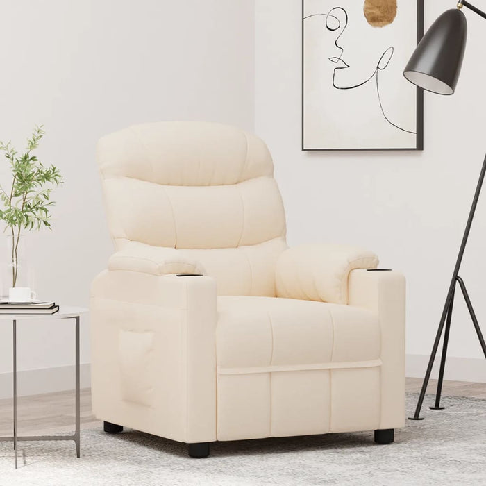 Fotoliu rabatabil, crem, material textil WALTI