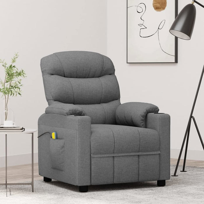 Fotoliu de masaj, gri deschis, material textil - WALTI WALTI