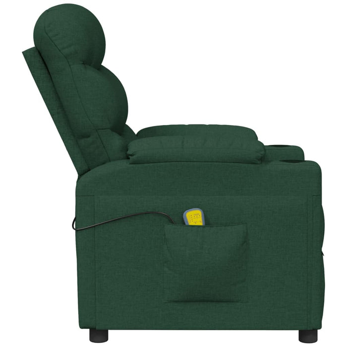 Fotoliu de masaj, verde închis, material textil WALTI