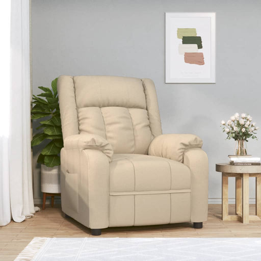 Fotoliu rabatabil, crem, material textil - WALTI WALTI