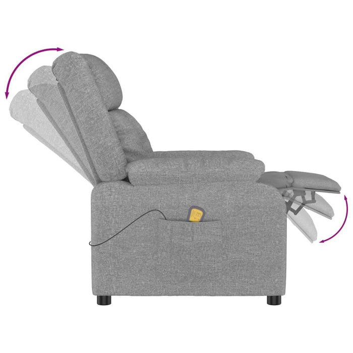 Fotoliu de masaj, gri deschis, material textil - WALTI WALTI