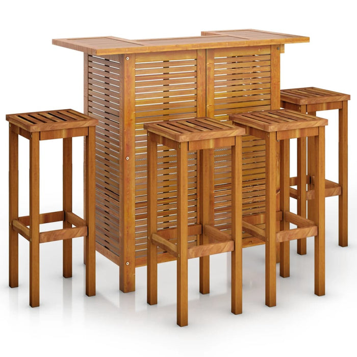 Set mobilier de bar de grădină, 5 piese, lemn masiv de acacia - WALTI WALTI