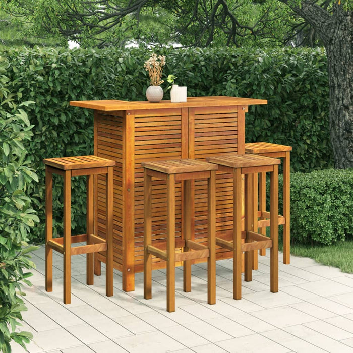 Set mobilier de bar de grădină, 5 piese, lemn masiv de acacia - WALTI WALTI