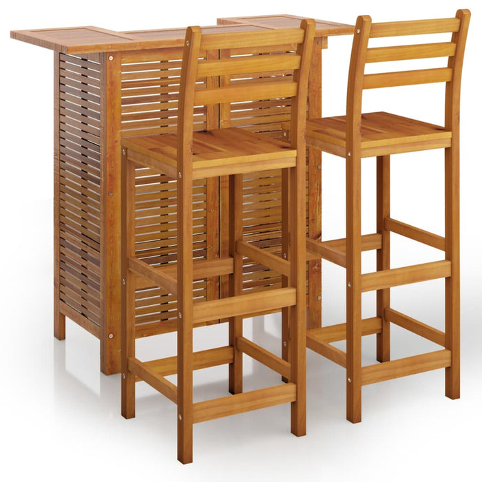 Set mobilier de bar de grădină, 3 piese, lemn masiv de acacia - WALTI WALTI