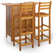 Set mobilier de bar de grădină, 3 piese, lemn masiv de acacia - WALTI WALTI