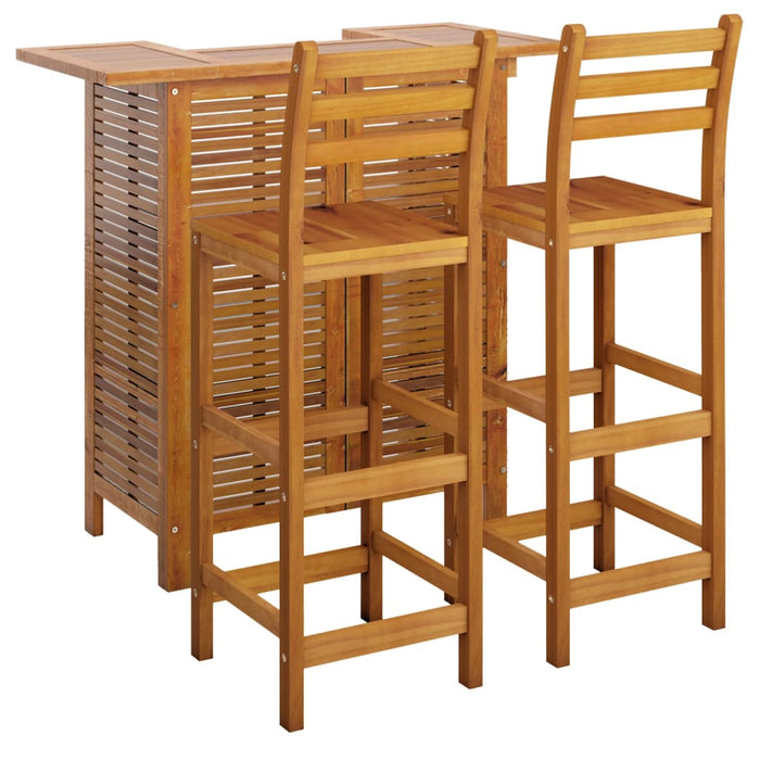 Set mobilier de bar de grădină, 3 piese, lemn masiv de acacia - WALTI WALTI