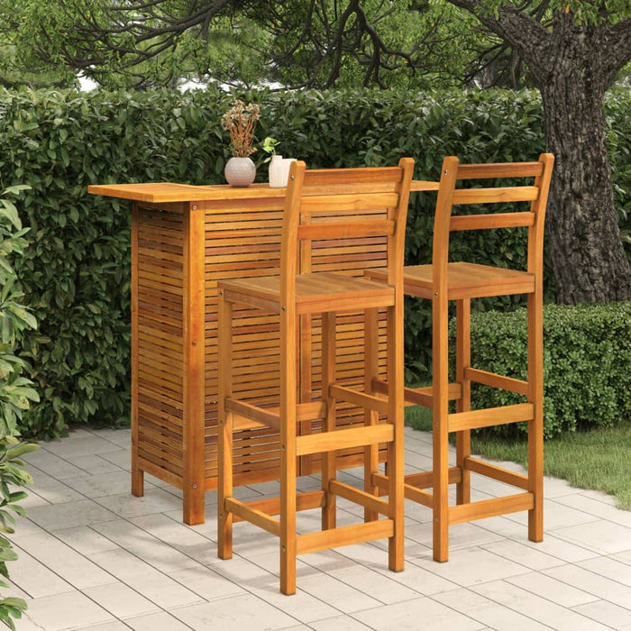 Set mobilier de bar de grădină, 3 piese, lemn masiv de acacia - WALTI WALTI