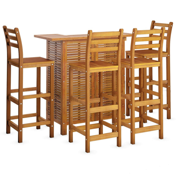 Set mobilier de bar de grădină, 5 piese, lemn masiv de acacia - WALTI WALTI