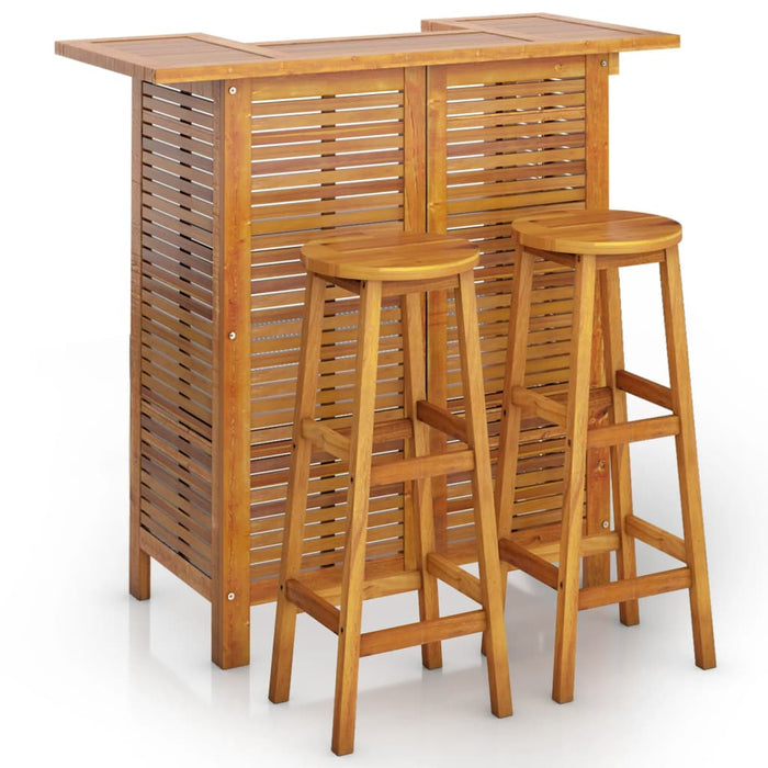 Set mobilier de bar de grădină, 3 piese, lemn masiv de acacia - WALTI WALTI