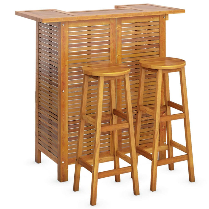 Set mobilier de bar de grădină, 3 piese, lemn masiv de acacia - WALTI WALTI
