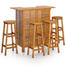 Set mobilier de bar de grădină, 5 piese, lemn masiv de acacia - WALTI WALTI