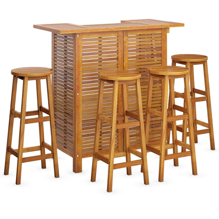 Set mobilier de bar de grădină, 5 piese, lemn masiv de acacia - WALTI WALTI