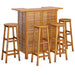 Set mobilier de bar de grădină, 5 piese, lemn masiv de acacia - WALTI WALTI