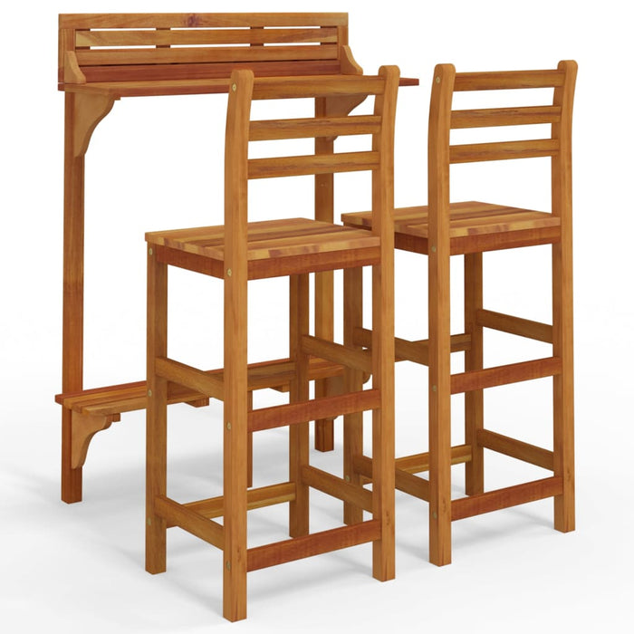 Set mobilier de bar de grădină, 3 piese, lemn masiv de acacia - WALTI WALTI