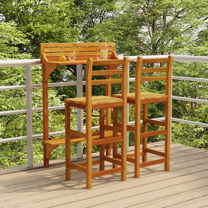Set mobilier de bar de grădină, 3 piese, lemn masiv de acacia - WALTI WALTI