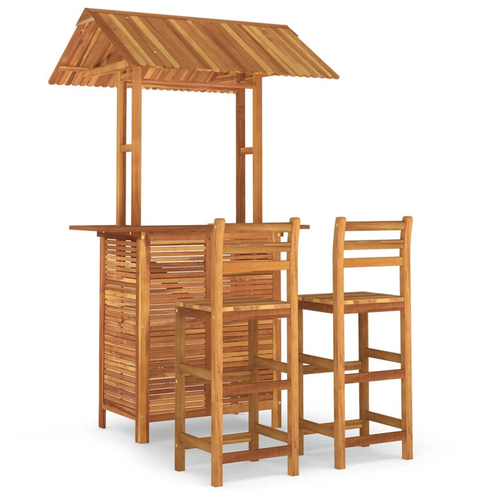 Set mobilier de bar de grădină, 3 piese, lemn masiv de acacia - WALTI WALTI