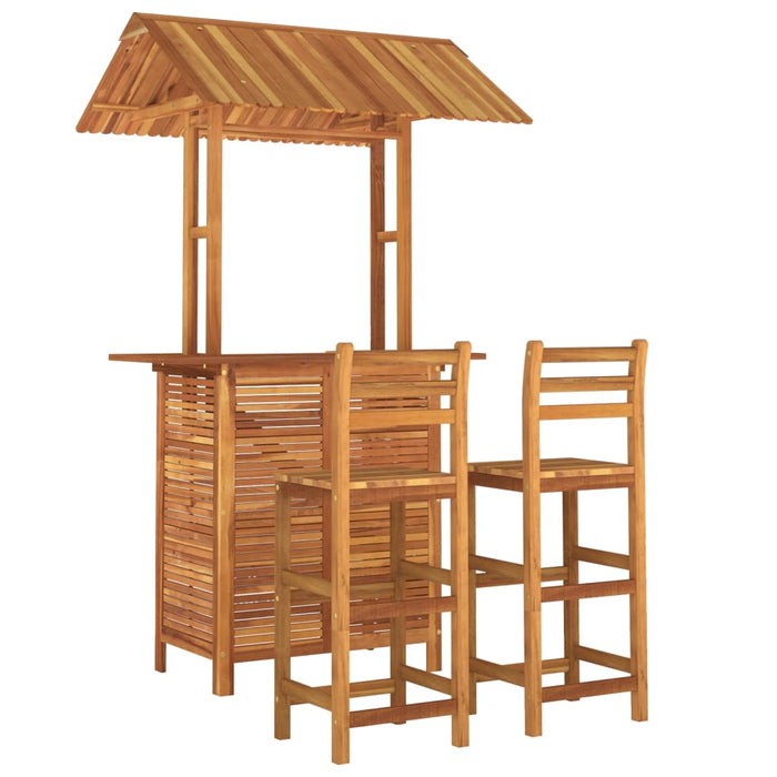 Set mobilier de bar de grădină, 3 piese, lemn masiv de acacia - WALTI WALTI