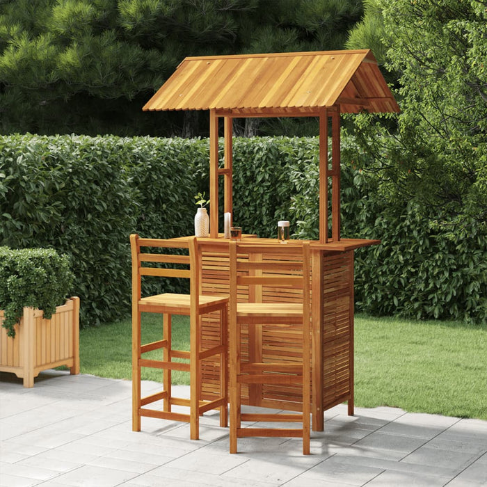 Set mobilier de bar de grădină, 3 piese, lemn masiv de acacia - WALTI WALTI