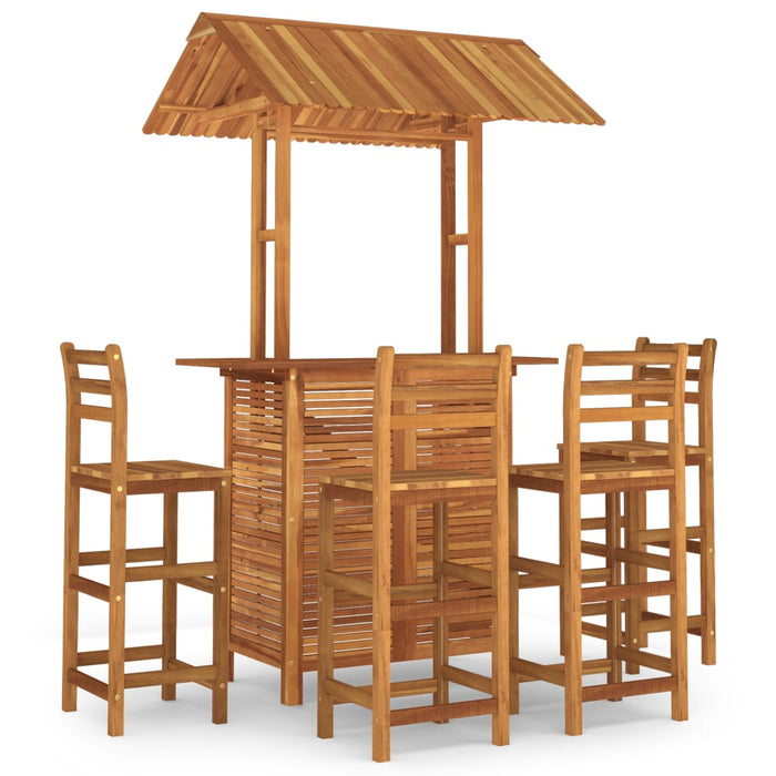 Set mobilier de bar de grădină, 5 piese, lemn masiv de acacia - WALTI WALTI