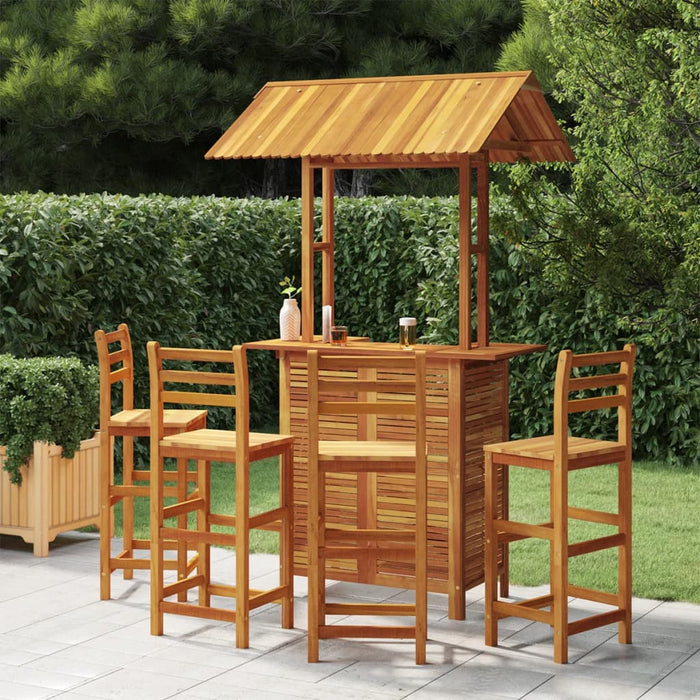 Set mobilier de bar de grădină, 5 piese, lemn masiv de acacia - WALTI WALTI