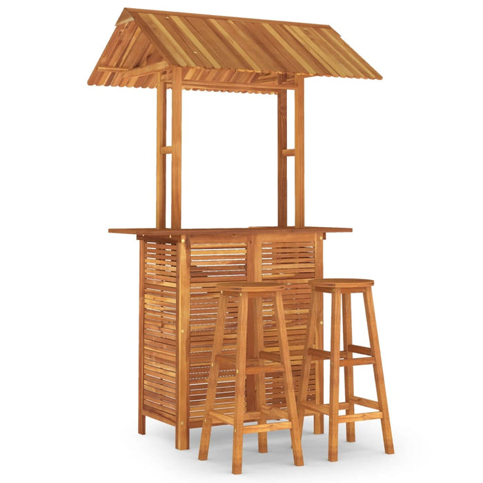Set mobilier de bar de grădină, 3 piese, lemn masiv de acacia - WALTI WALTI