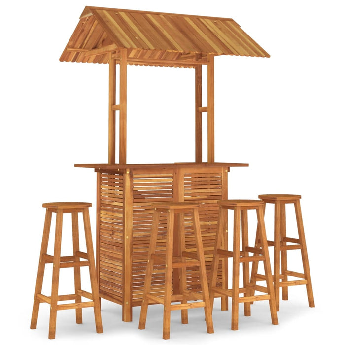 Set mobilier de bar de grădină, 5 piese, lemn masiv de acacia - WALTI WALTI