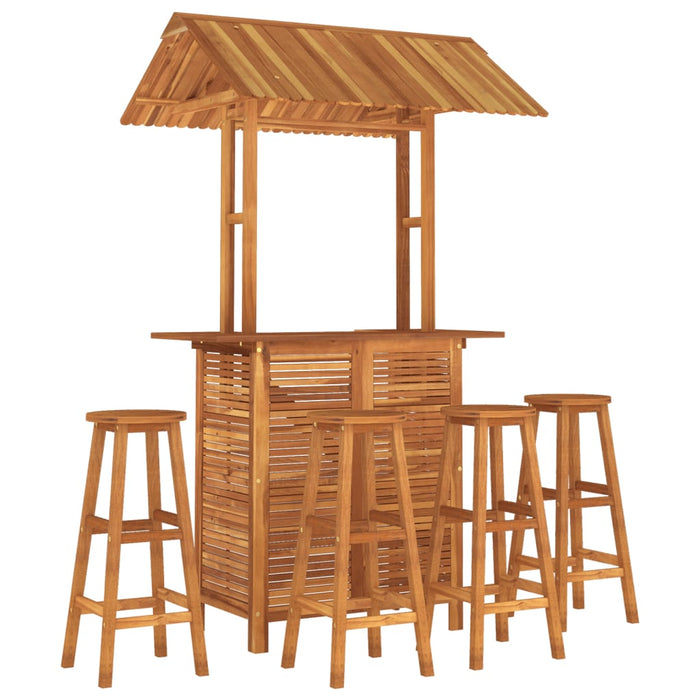 Set mobilier de bar de grădină, 5 piese, lemn masiv de acacia - WALTI WALTI