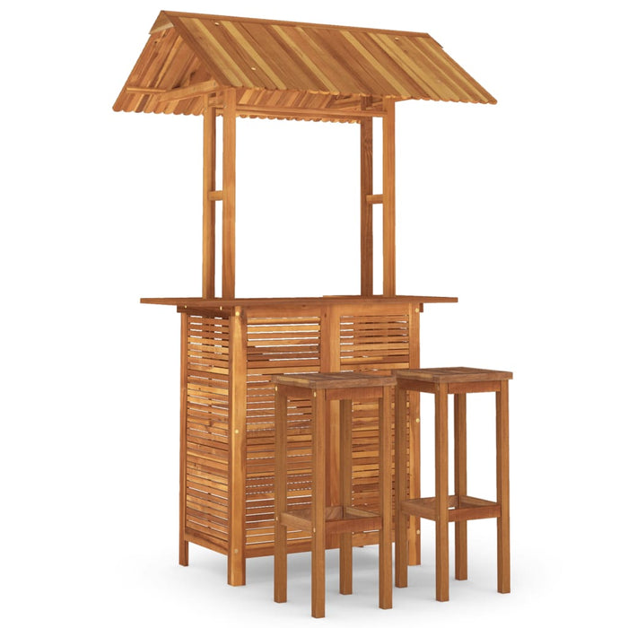 Set mobilier de bar de grădină, 3 piese, lemn masiv de acacia - WALTI WALTI
