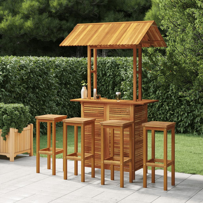 Set mobilier de bar de grădină, 5 piese, lemn masiv de acacia - WALTI WALTI