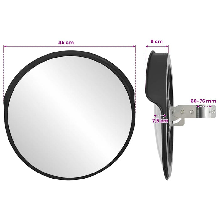 Oglindă convexă de exterior, neagră, Ø45 cm, policarbonat - WALTI WALTI