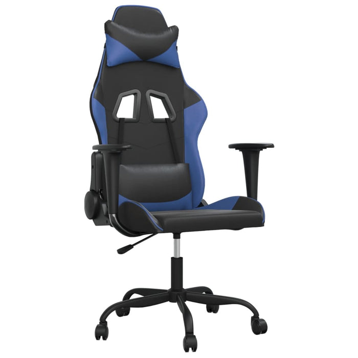 Scaun de gaming de masaj, negru și albastru, piele ecologică - WALTI WALTI