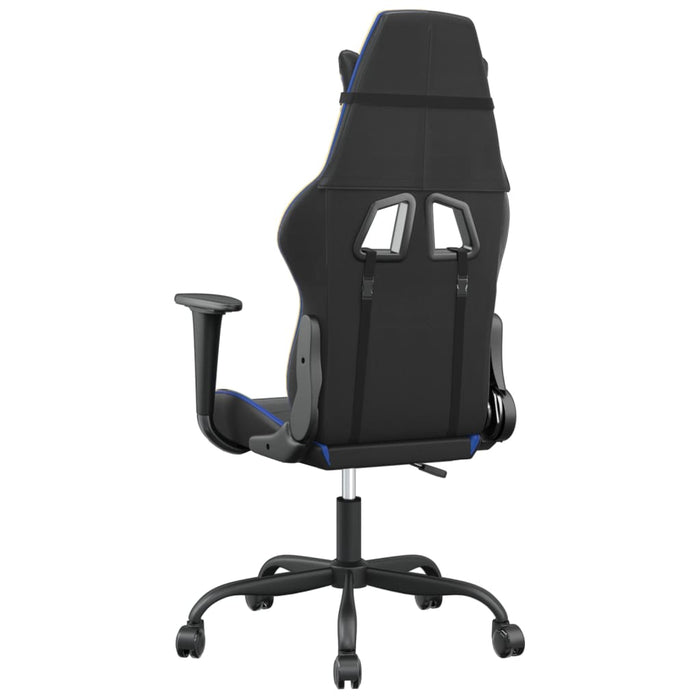 Scaun de gaming de masaj, negru și albastru, piele ecologică - WALTI WALTI