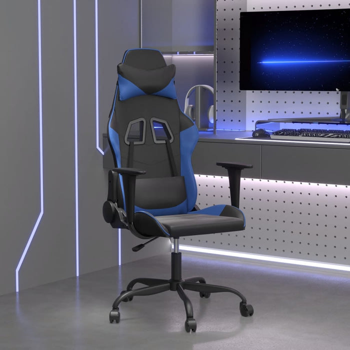 Scaun de gaming de masaj, negru și albastru, piele ecologică - WALTI WALTI