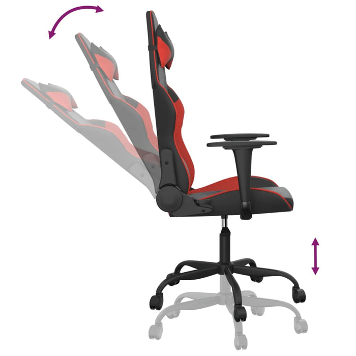 Scaun de gaming de masaj, negru și roșu, piele ecologică - WALTI WALTI
