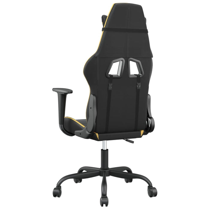 Scaun de gaming de masaj, negru și auriu, piele ecologică - WALTI WALTI