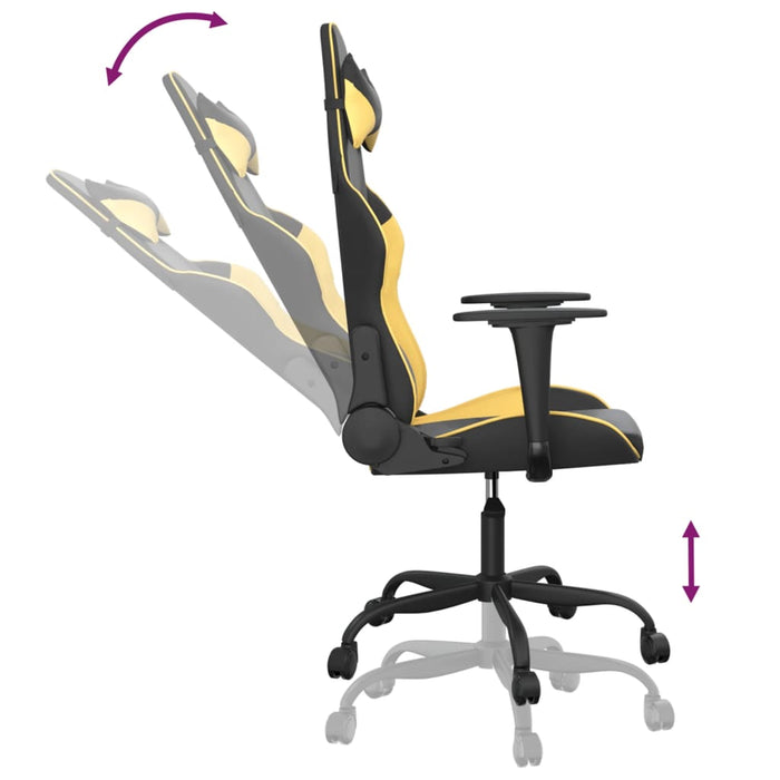 Scaun de gaming de masaj, negru și auriu, piele ecologică - WALTI WALTI